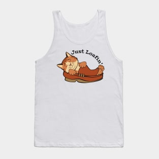 Just Loafin' Cat Sleeping in Shoe Tank Top